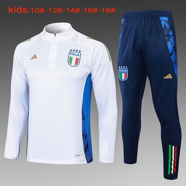 Niños Sudadera De Training Italia 2024/25 Blanco Azul 3